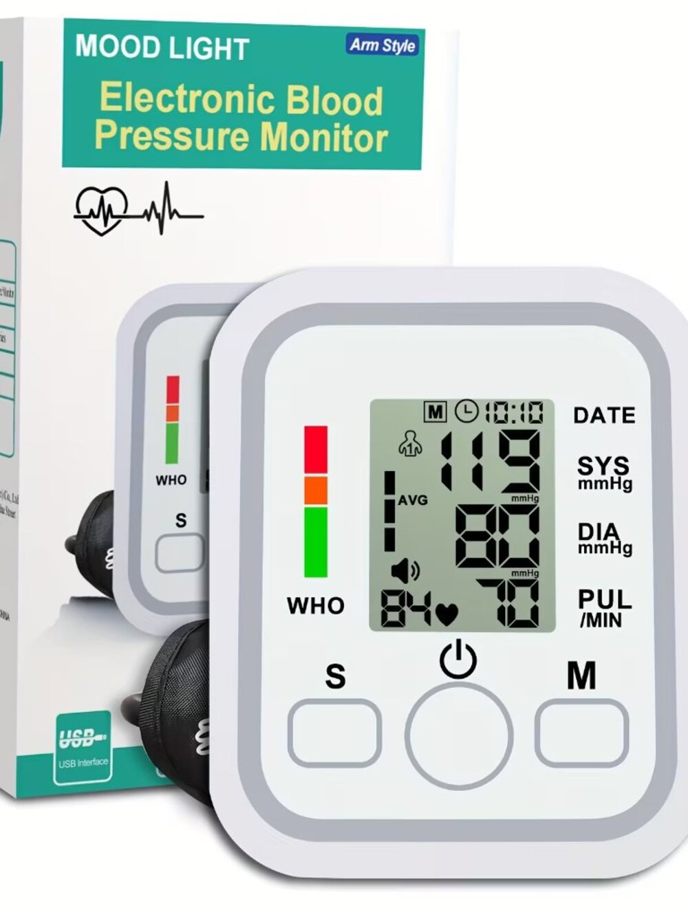 Upper Arm Blood Pressure Monitor, User-Friendly Blood Pressure Device with Adjus